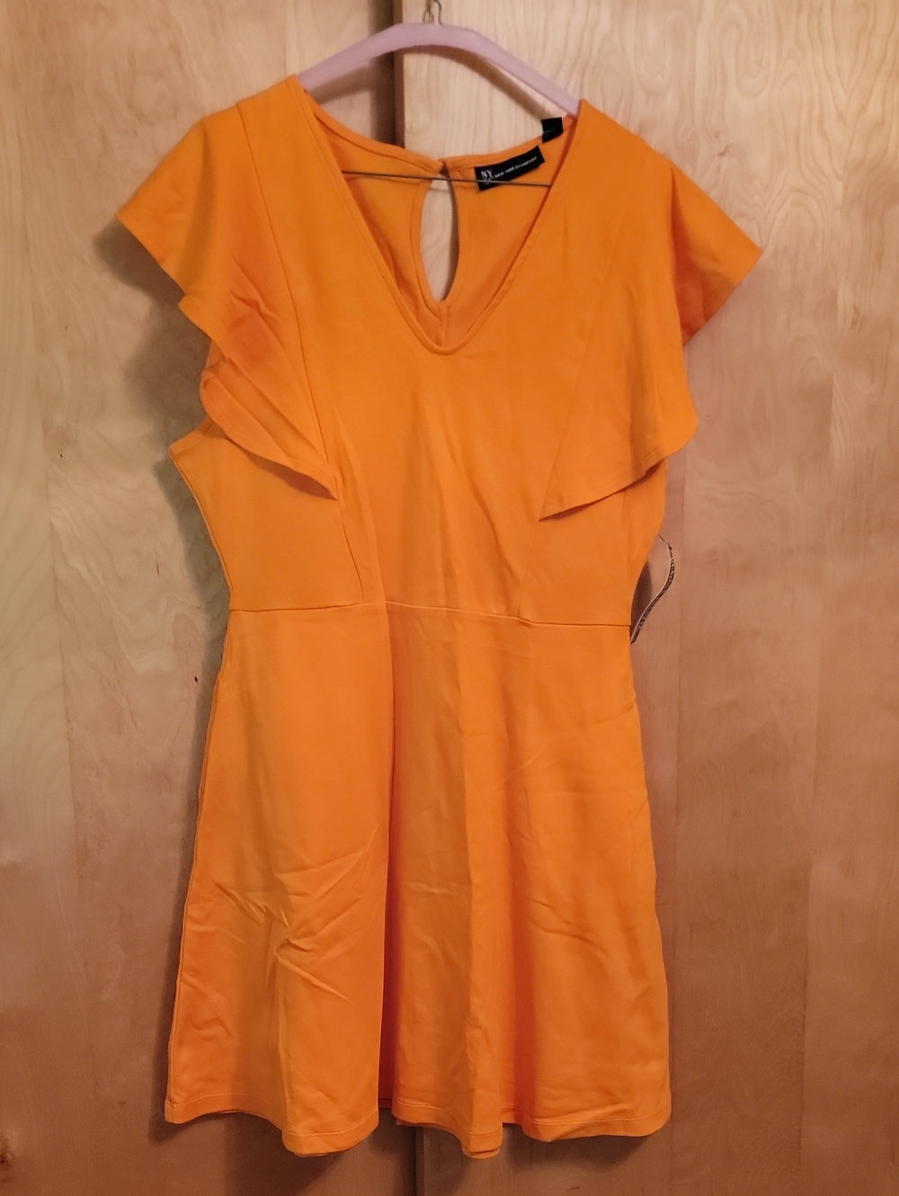NY&C Mango Orange Flutter Sleeve Dress